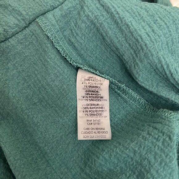 Calvin Klein Pantsuit Size 12 Green Scoop Pleated Neck Sleeveless Pockets - Picture 8 of 12